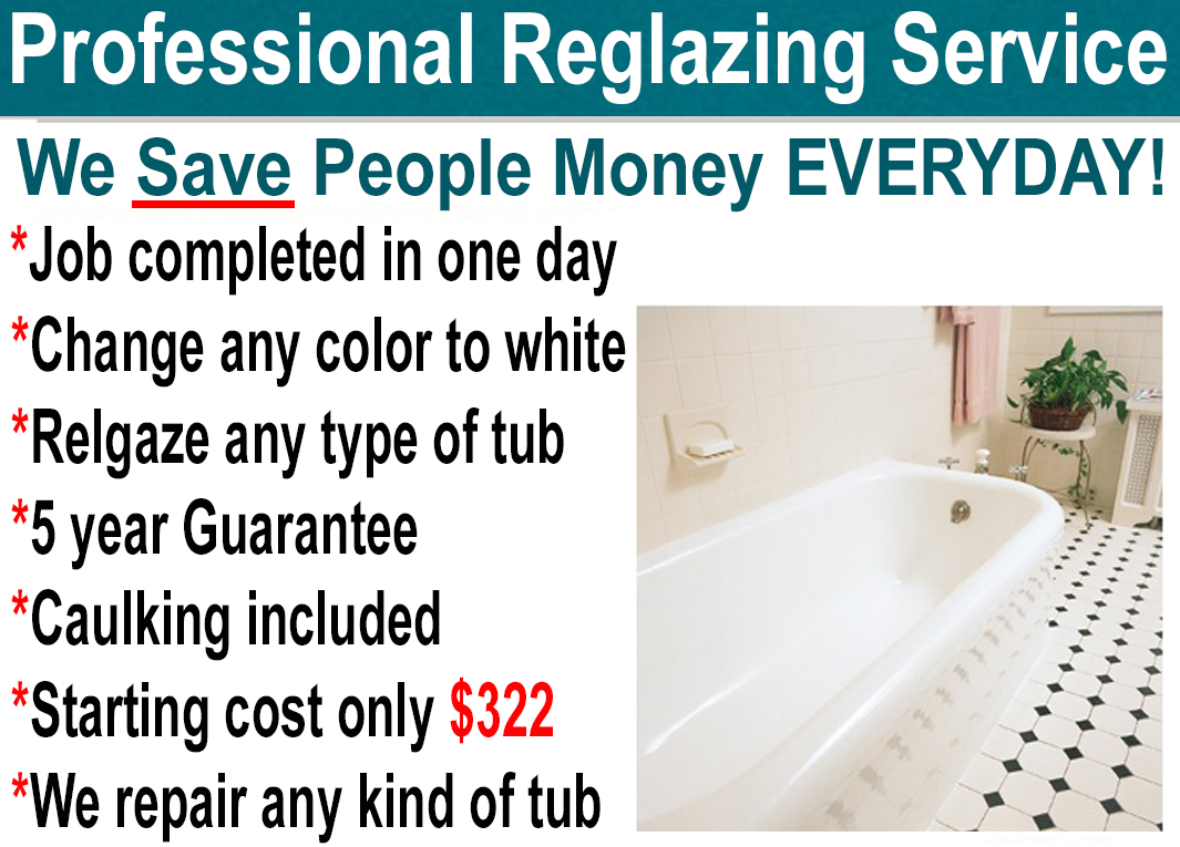 Bathtub Refinishing Reglazing, How Much Does It Cost To Reglaze A Bathtub